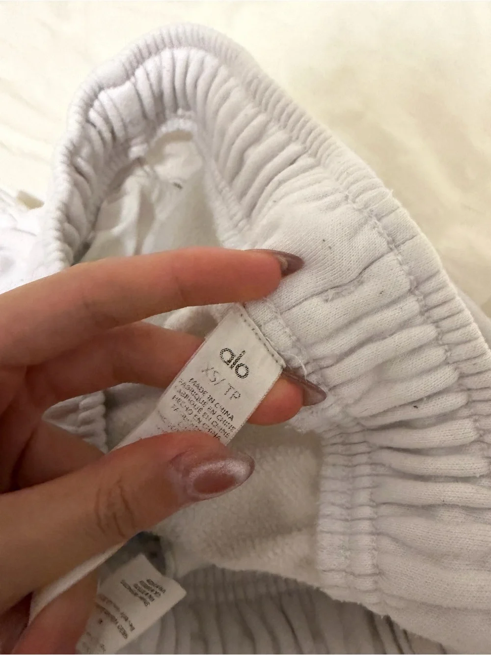 ALO Yoga White Jogger Bottoms